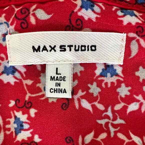 Max Studio - Red Floral Maxi Dress (L) - Picture 10 of 10